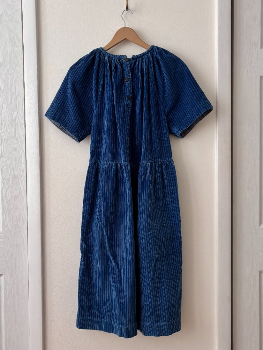 Caron Callahan Amelia Corduroy Dress in True Indigo - Picture 9 of 11